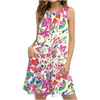 Ljetne haljine za ženske plaže cvjetne marijske majice sudjelovanje casualti džepova Boho tenk haljina holidija