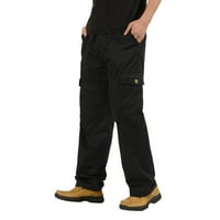 Wozhidaoke teretni pantalone za muškarce Muške modne casual labavo pamuk plus veličine džep čipke ukupne hlače u ukupnoj crnom 2xl