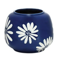 Melrose 6,75 Plava i bijela daisy cvjetna dekorativna vaza
