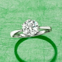 Ross-Simons 1. Carat Moissanitni prsten u srebru sterlinga za žensko, odrasle