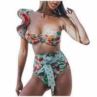 Daqian Womens kupaći kostim pokrov prema ženskim modnim postrojenjima Ispis seksi kamizole dvodijelni