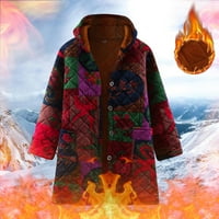 SNGXGN ženska jakna dugi puffer casual anorak Travel Planinarski kaputi Puffer jakna Žene, lubenica