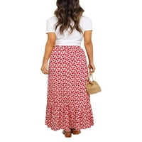 Ženske a-line maxi suknja Trendi geometrijska cvjetna suknja visoke struka Ležerne prilike Flowy suknje