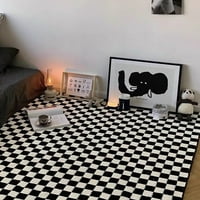 Hesoicy Creative Chessboard uzorak Carpet Dekor više zgušnjava stilski poliesterski terenski tepih za