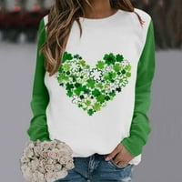 Ženske bluze i majice čišćenja ženskih ulica Patrickovog modnog otisnuta labava bluza s dugim rukavima okrugli vrat Ležerni pulover vrhovi dukserice