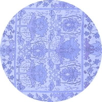 AHGLY COMPANY Stroj koji se prati u zatvorenom okruglom okrugle apstraktne plave moderne prostirke, 4 '