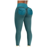 Tajice sa džepovima za žene, ženske joge hlače visoke strugove temmske kontrole atletske vježbe hlače