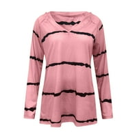 Entyinea Ženska moda Slim Fit dugih rukava majica Basie Tees Pink XL