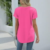 Košulje za žene Grafički tee vrhunska majica za pamučne kratke rukave Jednobojna kauzalna majica na