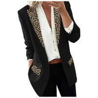 Ženski blazer Fahion ženski rever rt Leopard Notch Laple-Blezer Casual Office odijelo kaputi za žene
