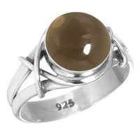 Sterling srebrni prsten za žene - muškarci smeđi dimy Topaz dragulje srebrne prstene veličine 12. June