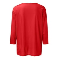 Ženske vrhove V-izrez Ženska bluza Ležerne prilike sa punim košuljem ljeto crveno m