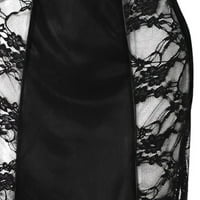Ženske čipke Crni rublje Thong set za spavanje Noćna haljina Backless Pajamas Transicent Nightdress