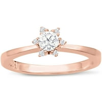 Superjeweler Diamond Flower Remise Prsten u ruži Gold za žene