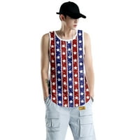 4. jula Ležerna majica, Thirts Majice za muškarce 3D Print Okrugli vrat bez rukava Majice Pokloni majica