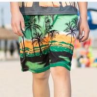 Muški cvjetni print plivajući trunke Ljeto plaža Kratke hlače Karton Y2K Hlače džep Havajski kratke hlače Elastični struk Slim Fit Capri plaže Hlače Home Holiday Surf Hitters Green XL