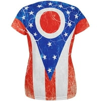 Ohio vintage nestrpljiva državna zastava širom ženske majice Multi SM
