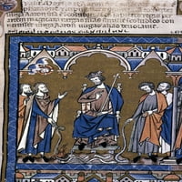 Exodus: Aaron. Naronov štap postaje zmija. Francuski rukopis, C1250. Poster Print by