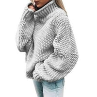 Žene sa ramena džemper casual pleteni pulover s dugim rukavima