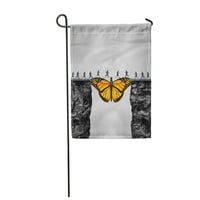 Prilika i prelazna migracija kao leptir koji vrši dužan most između dve baštenske zastave Dekorativna zastava