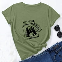 Olyvenn Ženski trendi retro čvor Grafički majice Prodaja smiješne gljive tisak vrhova Crew Crt Majice