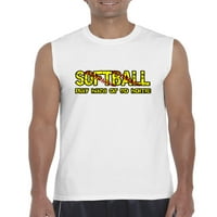 Arti - Muška grafička majica bez rukava - Softball Play Hard ili Idi kući