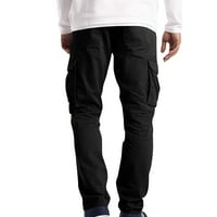 Odjeća muške casual pantalone za mlade teretne hlače Multi-džepni crni 2xl