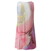 Žene cvjetne tiskane bez rukava Elegantna večernja haljina čipka V izrez hladna ramena casual haljina