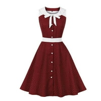 Ženska haljina bez rukava Ležerne prilike CREW izrez 1950-ih Swing Haljine Dame Lad labavi Flowy A-line