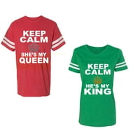 Držite mirni kralju kraljevsku kralju Unise par koji odgovaraju majicama pamučnog dresa u obliku kontrastnih