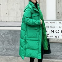 Tople duge jakne za žene Čvrsto boje Ogrlice zadebljane dolje puffer pamučne kapute jakne sa džepom