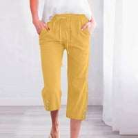 Gathrrgyp hlače plus veličina za žensko čišćenje, modne ženske ležerne boje čvrste boje elastične labave