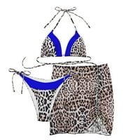 Ženska Splitska kupaći kostim Three Leopard Print Temperament Beach Bikini
