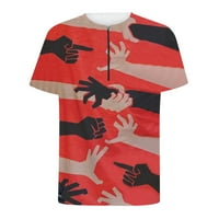 Funny T majice za muškarce kratki rukav 3D digitalni prin majica bez savratnika Crveni XXL