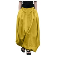 wendunide ljetne haljine za žene ženske modne casual čvrste labave elastične suknje zipper džep duga