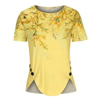 Ecqkame Ženske ljetne vrhove Čišćenje Ženske modne tiskane labave majice Tasteri kratkih rukava Bluza