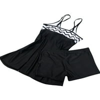 Multitrustni Ženski kupaći kostim prugasta špageta podstavljena haljina + plićači s malim strukom za