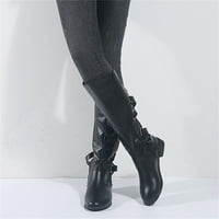 TAWOP Fall cipele za žene crne čizme za žene modne velike veličine Žene duge cijevi čipke gore debele