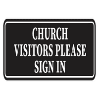 Standardni posjetitelji crkve, prijavite se znak - velike