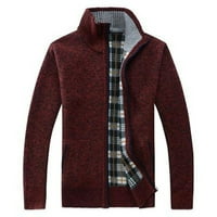 Zunfeo zimska jakna za muškarce - turtleneck topli džemper Slim Fit trendi zip-up dugih rukava čvrstog