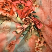 Qilakog Ljetna modna modna majica za žene cvjetni tisak kratkih rukava vijčani gornji labavi kafe casual