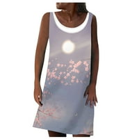 Ljetne haljine za ženske ženske lažne dvodijelne haljine Ležerne prilike sa otvorenim vratom cvijet
