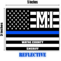 Reflektirajuće okruga Wayne Michigan mi tanka plava linija Stealthy Stara Glory USA zastava