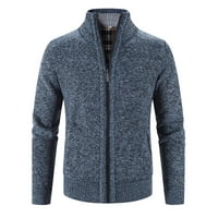 Outfmvch džemperi za muškarce zimske dugih rukava plus baršunastog karira bez karira s karijskim jaknom