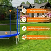 Trampolin za djecu, vanjski rekreativni trampolin sa sigurnosnim kućištem, LBS Težina kapaciteta 12ft