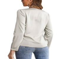 Capreze prednji čvor Majica vrhovi za žene obične pulover sa solidnim bojama Dailywer Pleated Tee Light