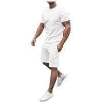 Muški atletski sportovi čvrsti vrhovi kratke hlače casual stilski dvije majice kratkih rukava i fit