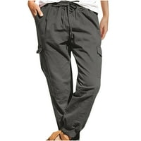 Ženske teretne hlače Moda plus veličine crtača Ležerne prilike čvrsti elastični džep struka Loose hlače