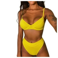 Žene seksi ispis dva bikinijasta set push up kupaći kupaći kostim visoki struk