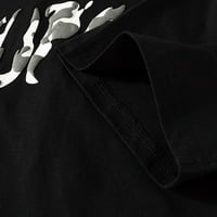 Gaiseeis Muški ljetni povremeni pamučni hip hop retro slovo Ispis majica kratkih rukava Muške vrhove crne xl